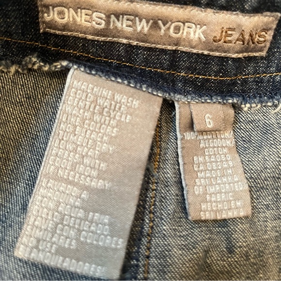 Jones New York Jeans Patchwork Stitching Capri Jeans Size 6 - Picture 7 of 7